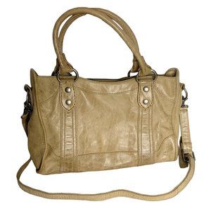 FRYE Melissa Satchel RARE COLOR Leather Tan Convertible Crossbody Bag Purse